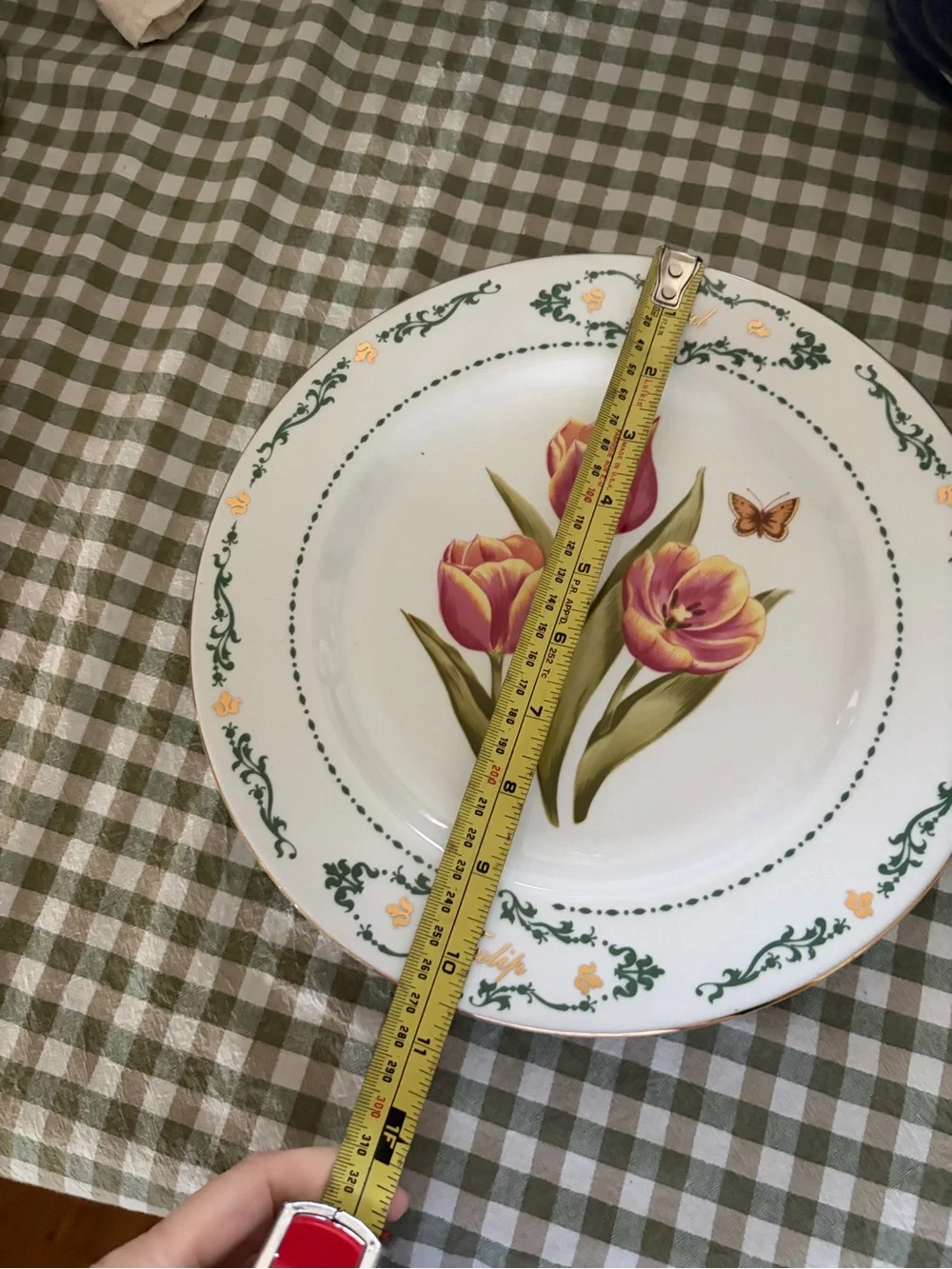 Tulip Floral Dinner Plate - Pink Tulip Design